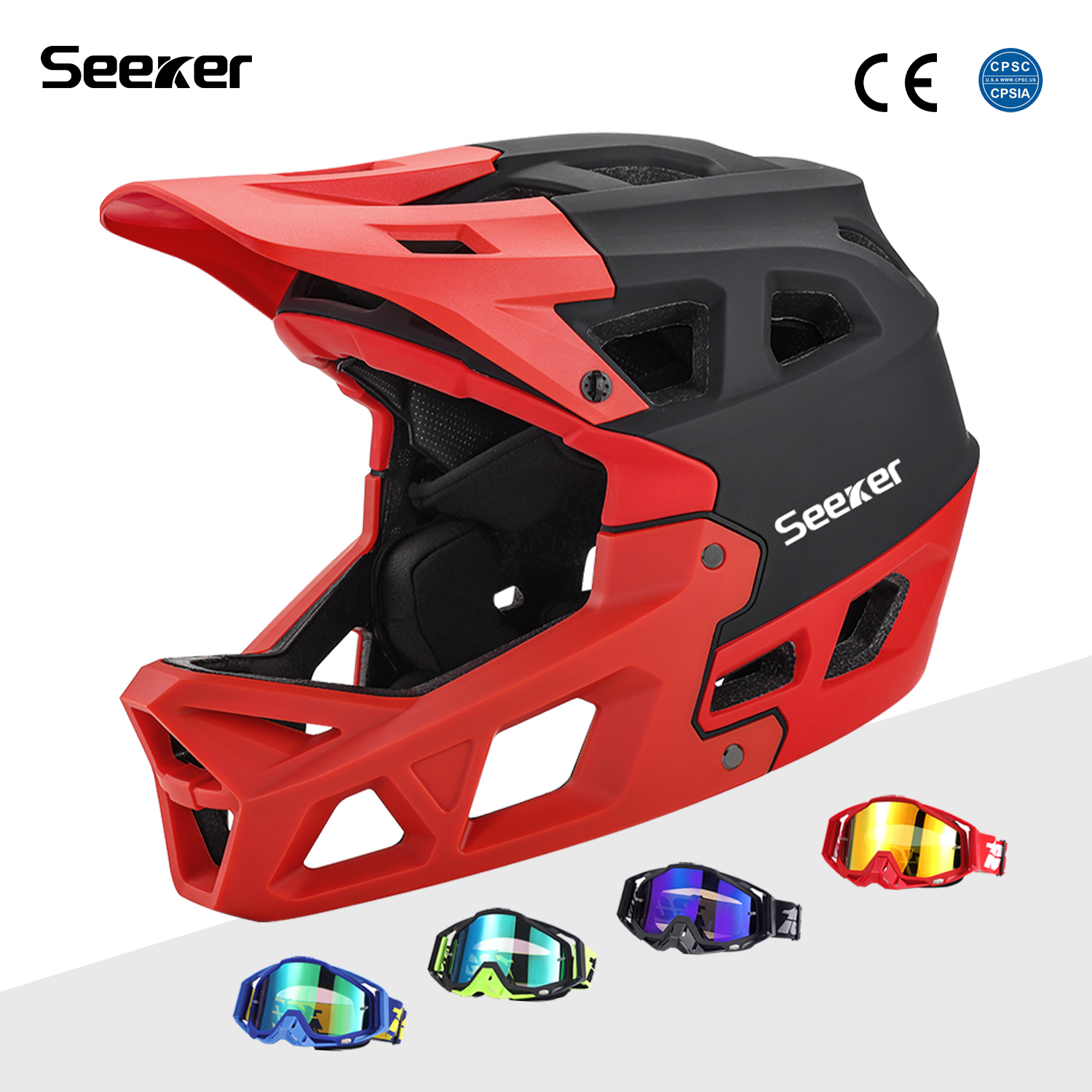 Seeker Bicycle Off-Road Full-F - Mountain Biking Helmet Full Face avaliação e preço