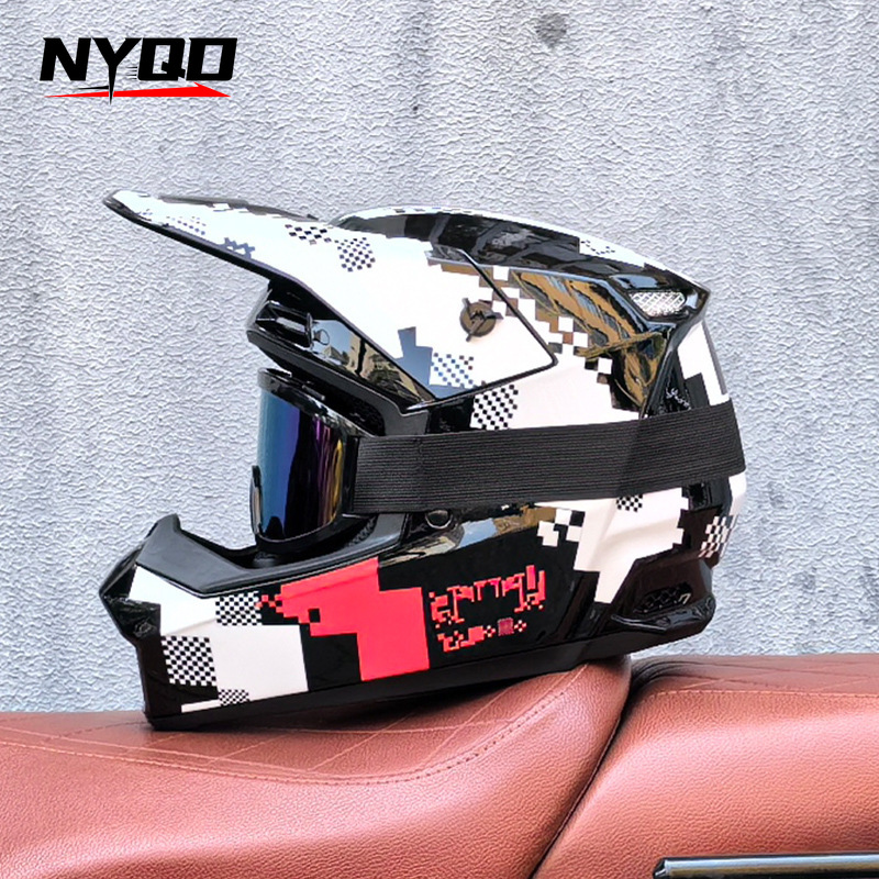 Orz Off-Road Three-Piece Helme - Mountain Biking Helmet Full Face avaliação e preço