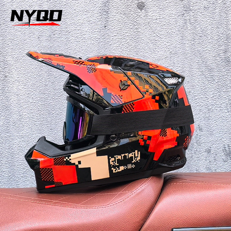 Orz Off-Road Three-Piece Helme - Mountain Biking Helmet Full Face avaliação e preço
