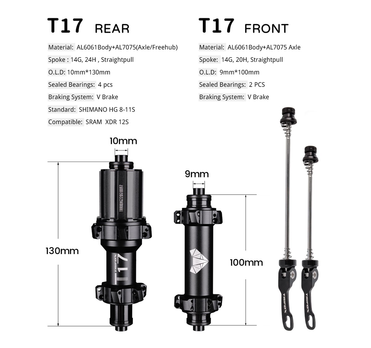 TRIFOX Road Bike Hubs 6 Bearin - Cassette 11 Speed avaliação e preço